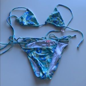 New Victoria secret bikini blue floral xs
